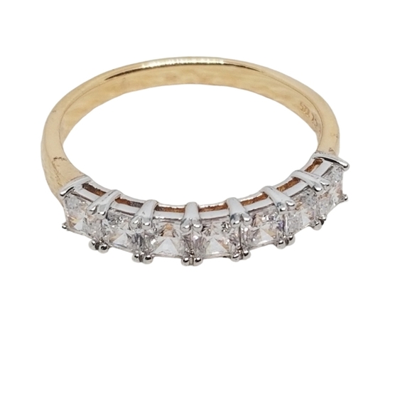 PAJ 925 GOLD OVER STERLING SILVER & CZ LADIES RING - Picture 4 of 7